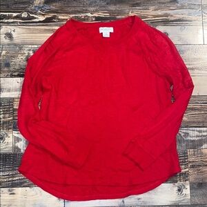 Liz Claiborne red cotton blouse size XL